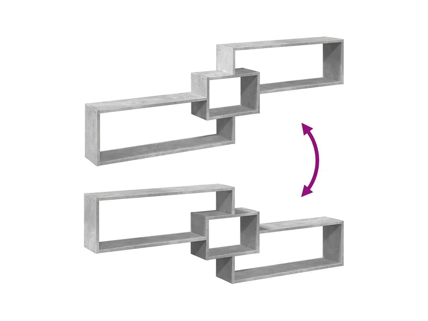 Armario de pared madera ingeniería gris hormigón 158x18x53 cm