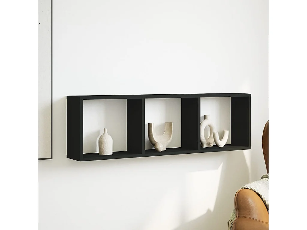 Armoire murale 100x16x30 cm noir bois d'ingénierie