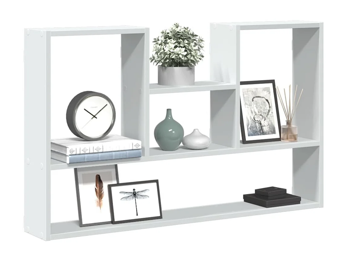 Estantería de pared madera de ingeniería blanco 99x15x60 cm