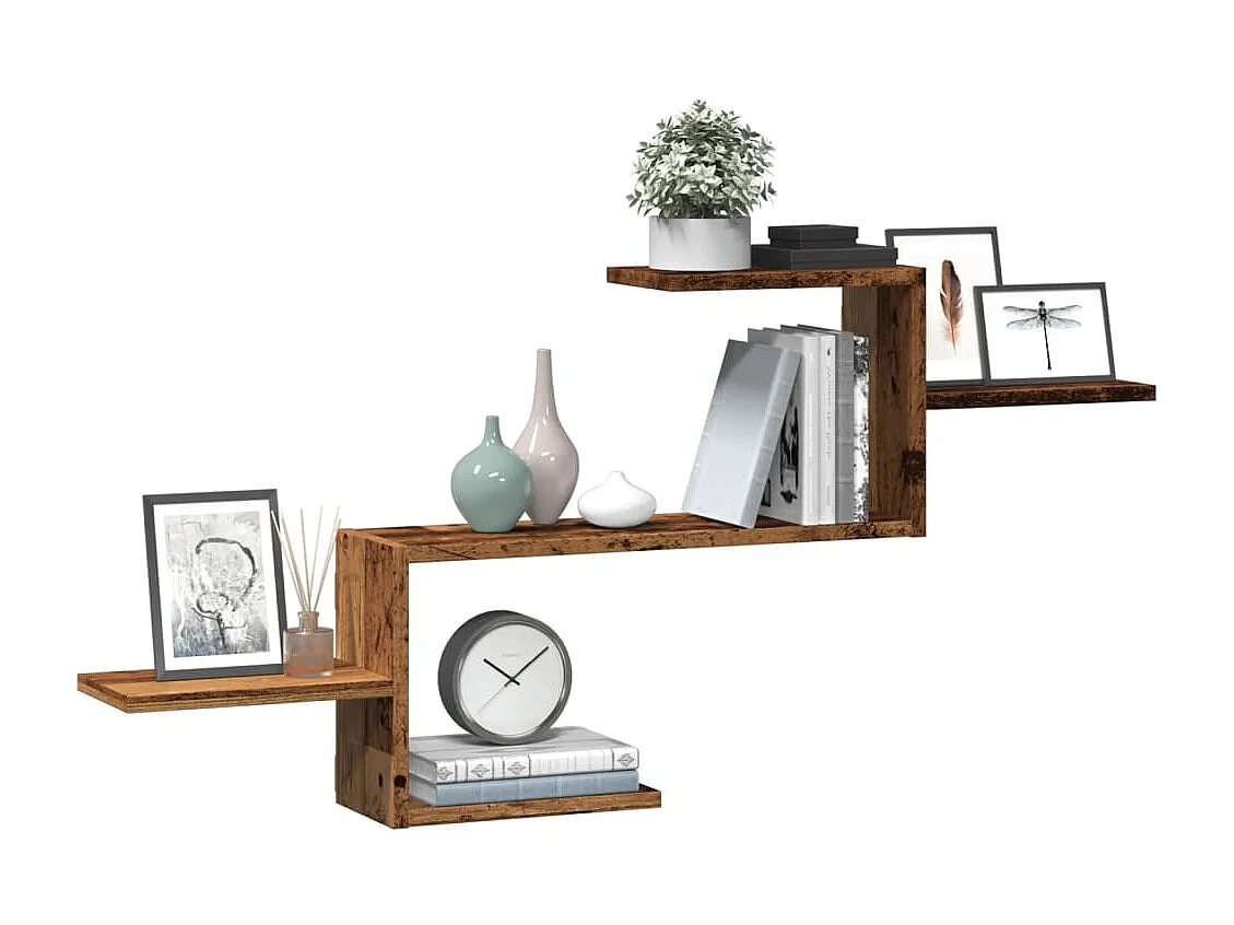 Étagère murale vieux bois 104x15x49 cm bois d'ingénierie
