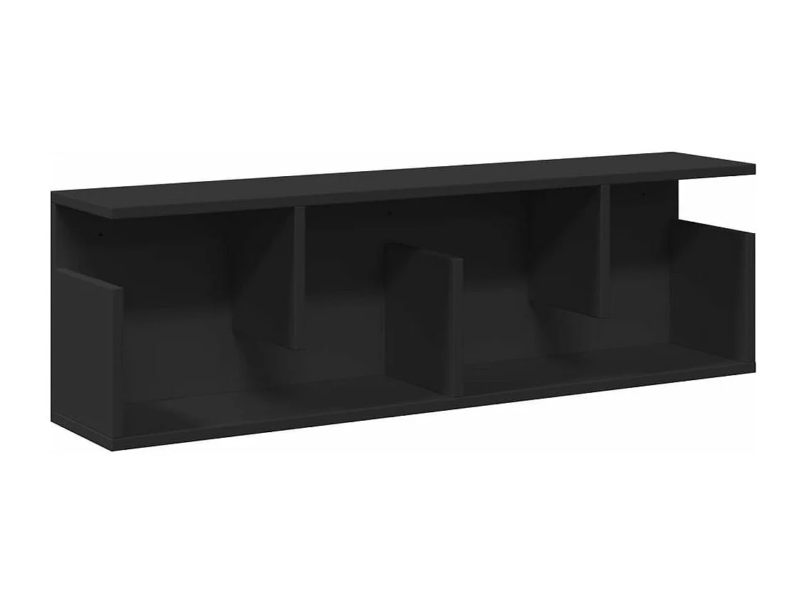 Mobile a Parete 100x20x30 cm Nero in Legno Multistrato