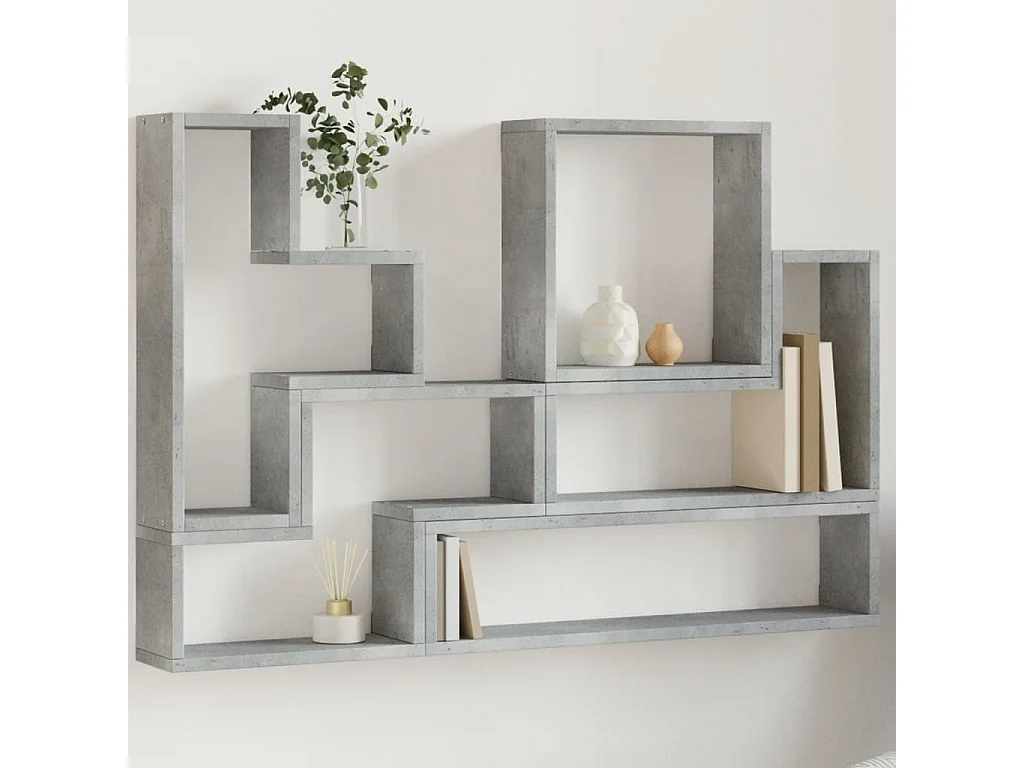 Wandregal Betongrau 96x12x64 cm Holzwerkstoff