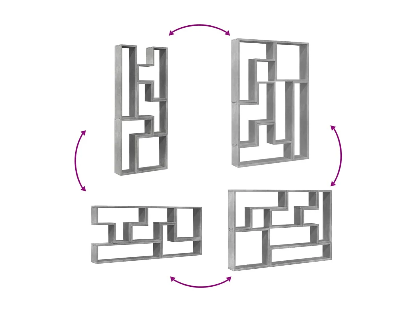 Wandregal Betongrau 96x12x64 cm Holzwerkstoff