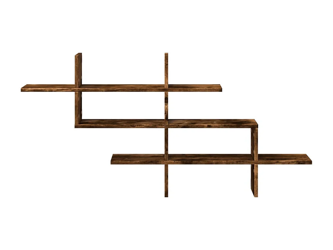 Mensola a Muro Rovere Fumo 124,5x18x60,5 cm in Truciolato