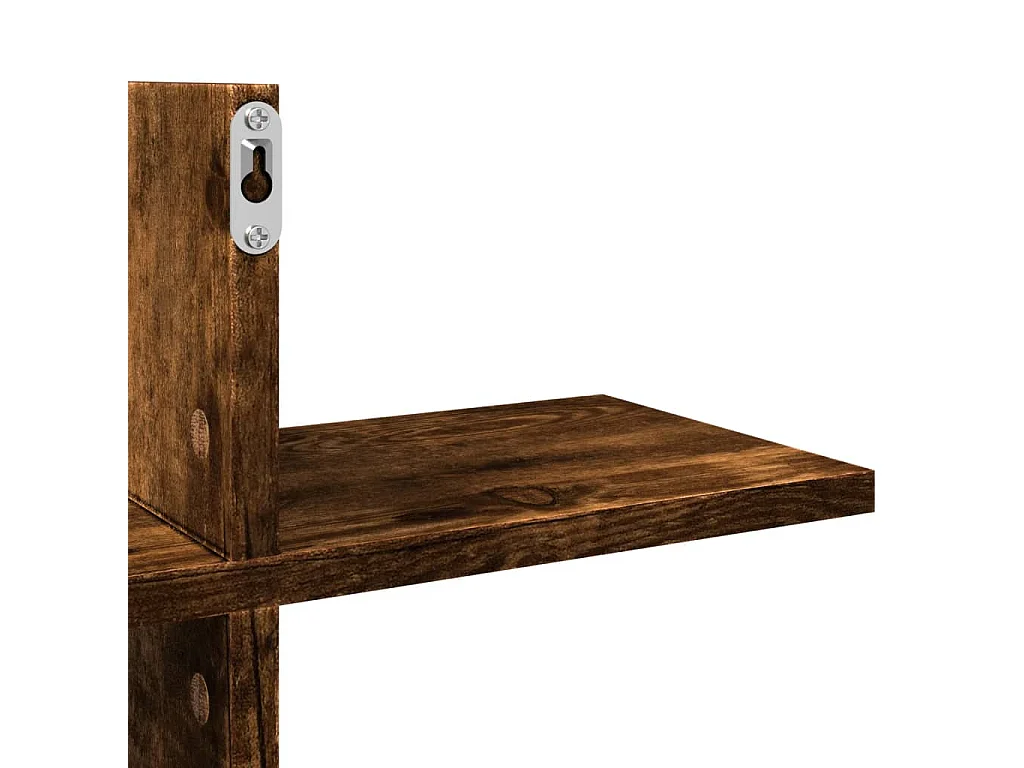 Mensola a Muro Rovere Fumo 124,5x18x60,5 cm in Truciolato
