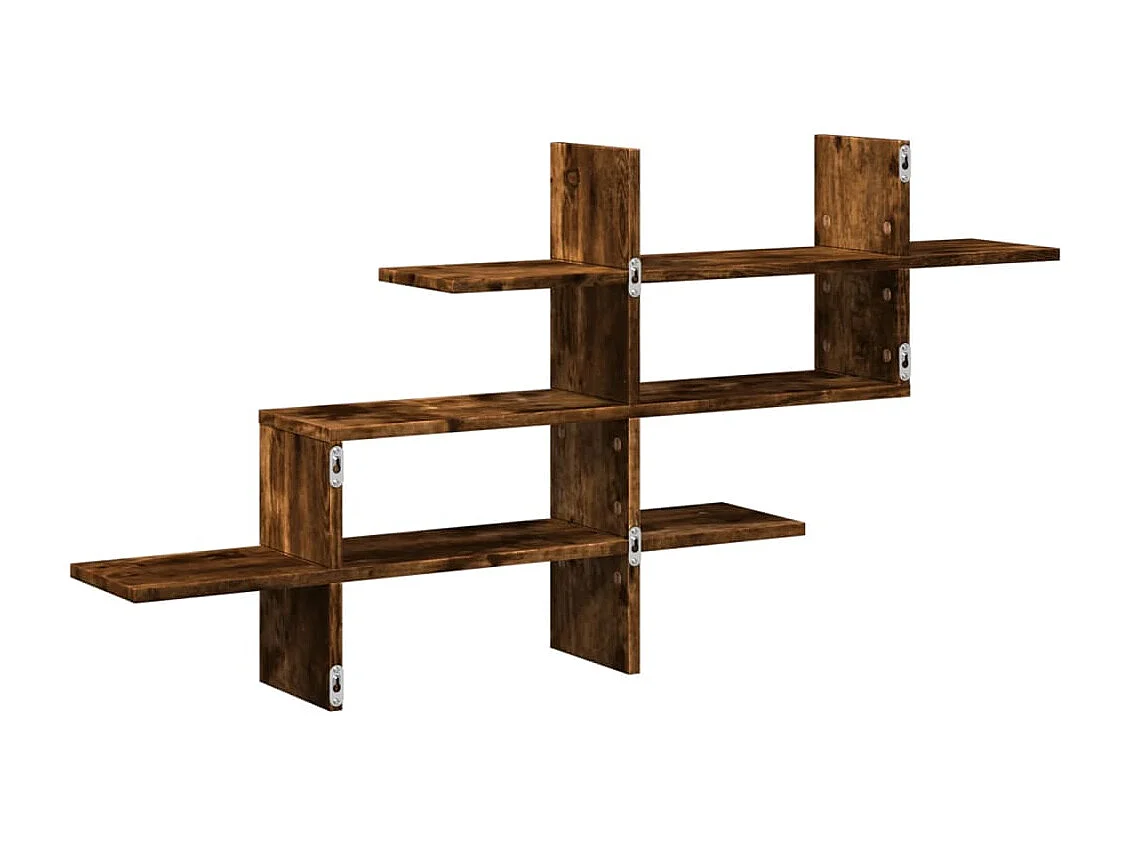 Étagère murale chêne fumé 124,5x18x60,5 cm bois d'ingénierie
