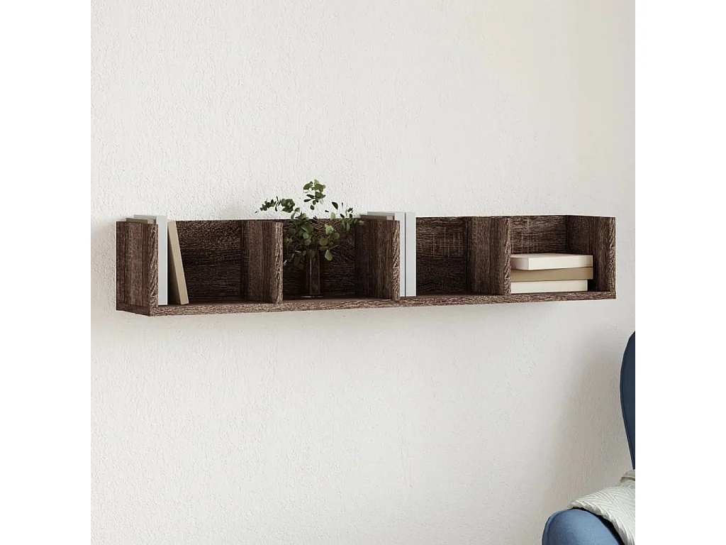 Armadietto a Muro Rovere Marrone 99x18x16,5cm Legno Multistrato