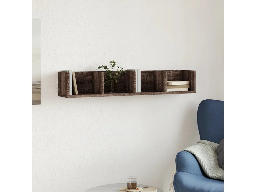 Armadietto a Muro Rovere Marrone 99x18x16,5cm Legno Multistrato