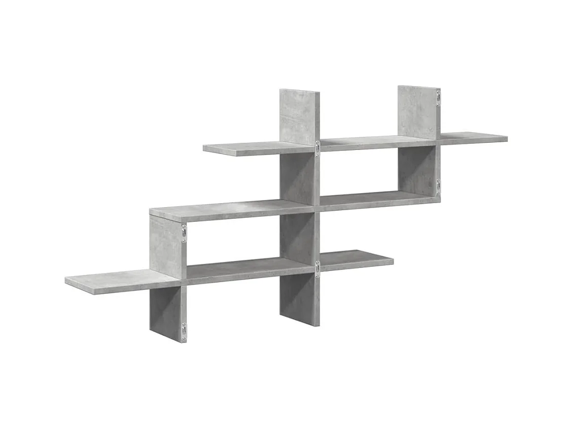Estante pared madera ingeniería gris hormigón 124,5x18x60,5 cm