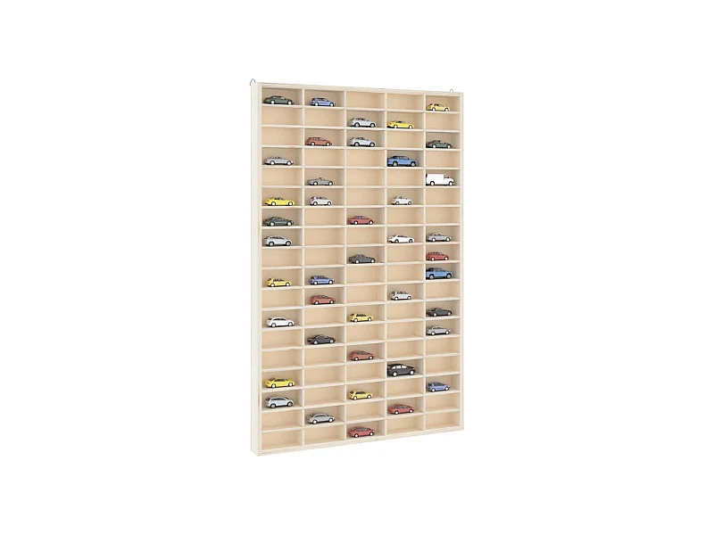 Mueble expositor de pared con 90 compartimentos 50,5x4,5x79 cm