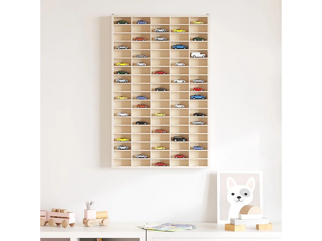 Vitrine murale avec 90 compartiments 50,5x4,5x79 cm