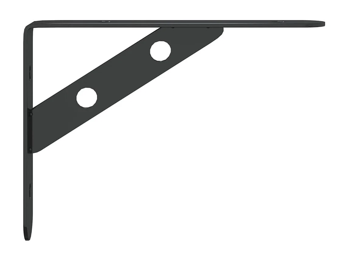 Supports d'étagères 4 pcs 15x2,5x11,5 cm noir acier inoxydable