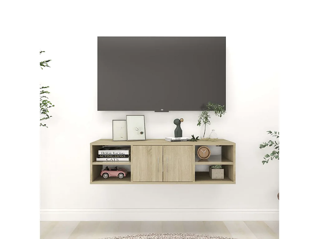 Estante de parede 102x30x29cm derivados madeira carvalho sonoma