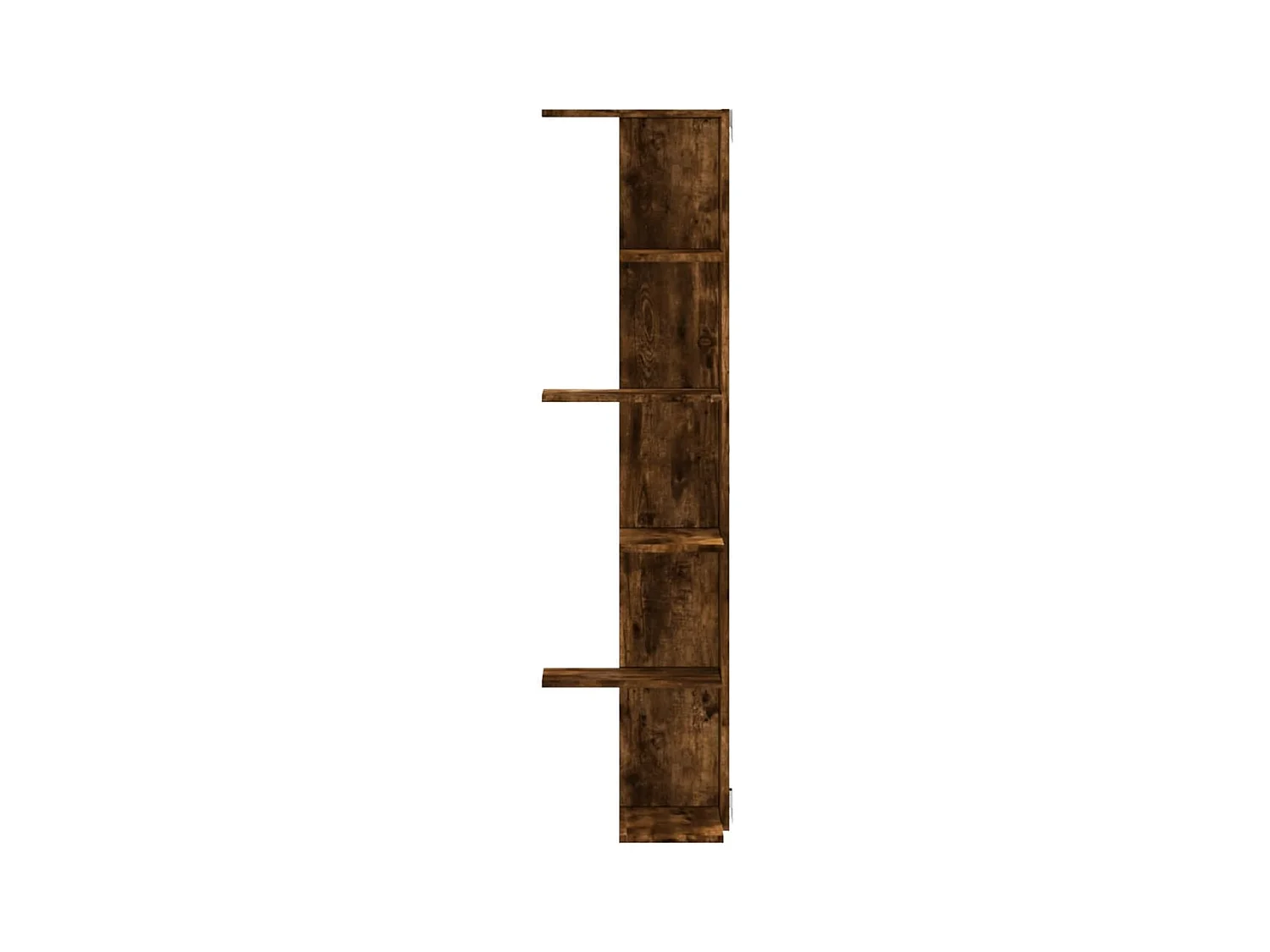 Hoekwandschap 36,5x36,5x140 cm bewerkt hout gerookt eikenkleur