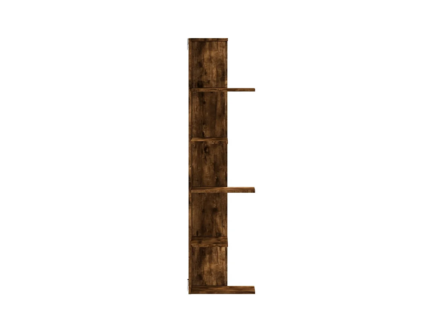 Hoekwandschap 36,5x36,5x140 cm bewerkt hout gerookt eikenkleur