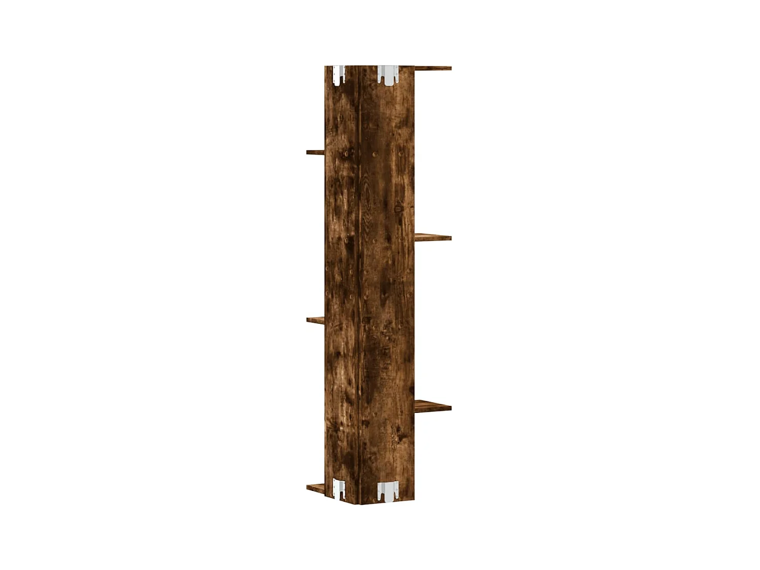 Hoekwandschap 36,5x36,5x140 cm bewerkt hout gerookt eikenkleur