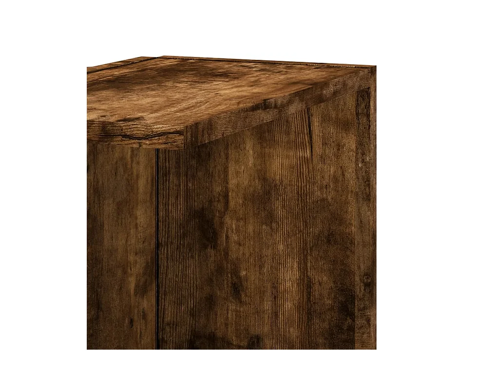 Hoekwandschap 36,5x36,5x140 cm bewerkt hout gerookt eikenkleur