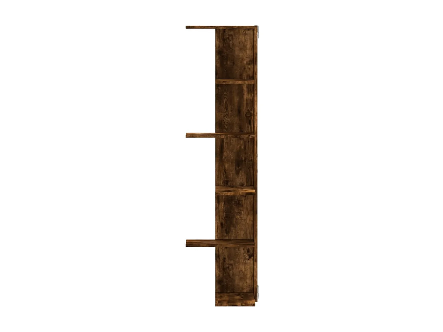 Hoekwandschap 36,5x36,5x140 cm bewerkt hout gerookt eikenkleur