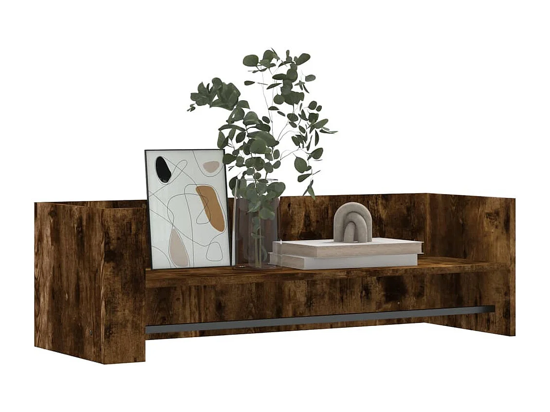 Estante de pared madera ingeniería roble ahumado 100x35x30,5 cm