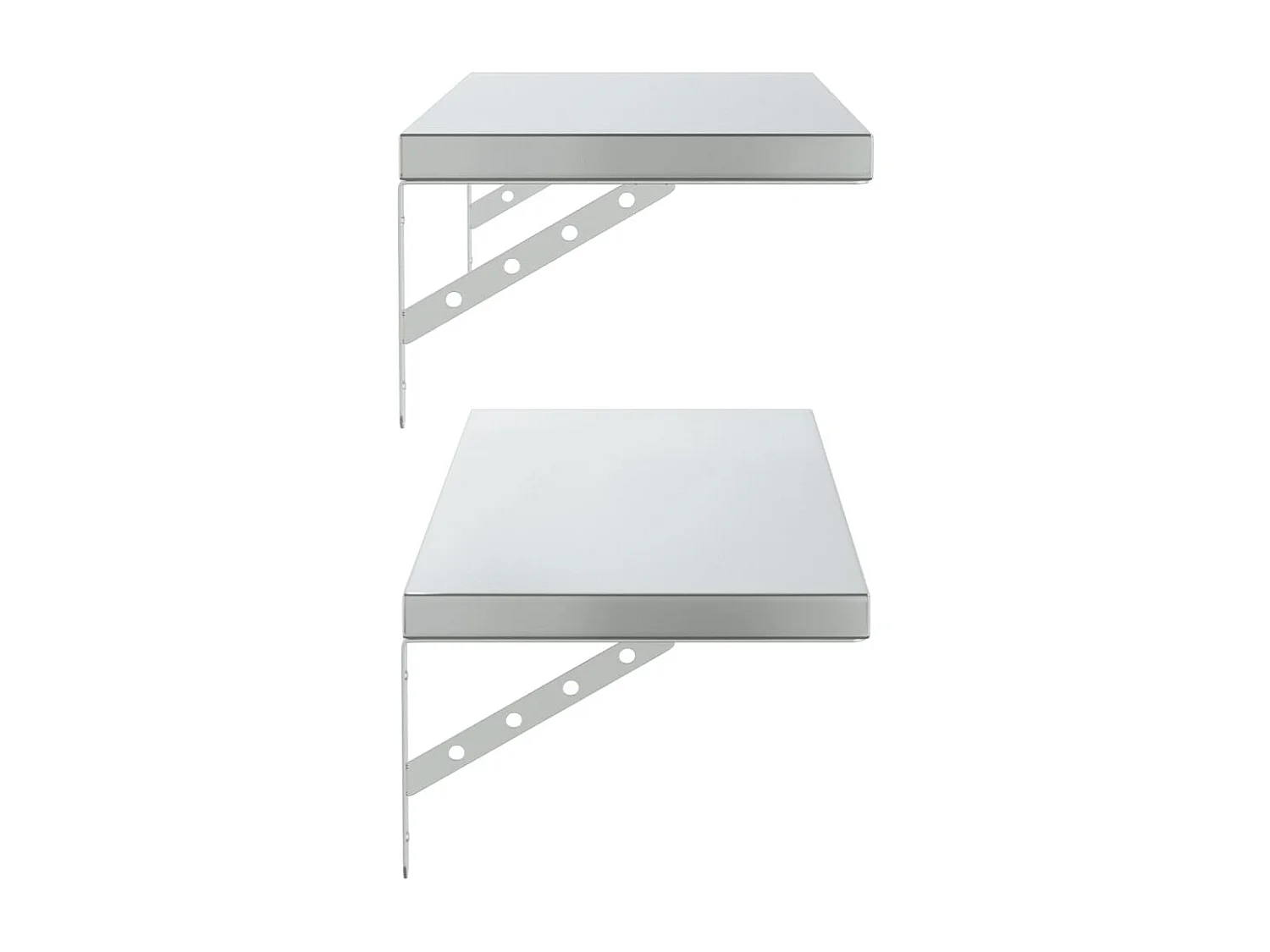 Prateleiras de parede 2 pcs 100x30 cm aço inoxidável prateado