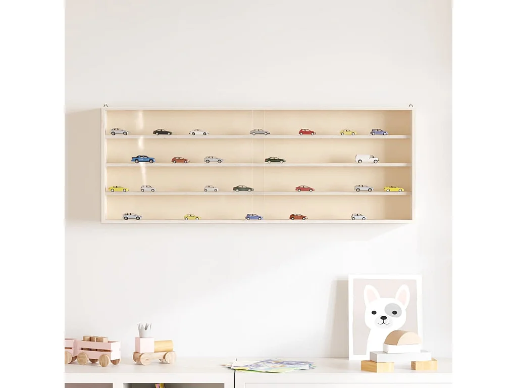 Vitrina de pared con puertas 100x8,5x37 cm
