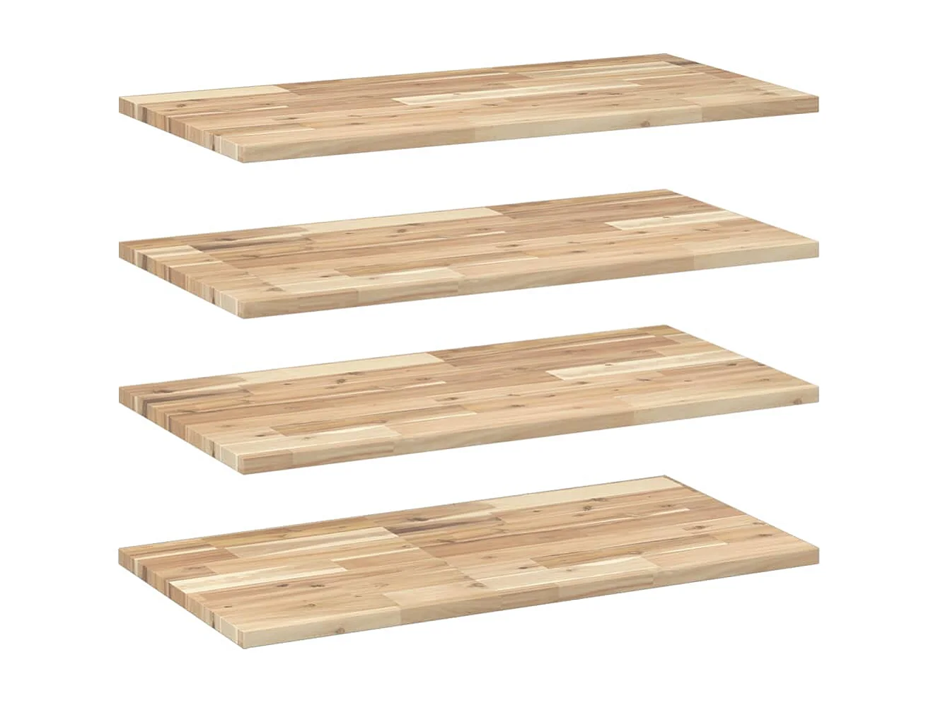 Mensole da Parete 4 pz 60x40x2 cm Legno Acacia Non Trattato