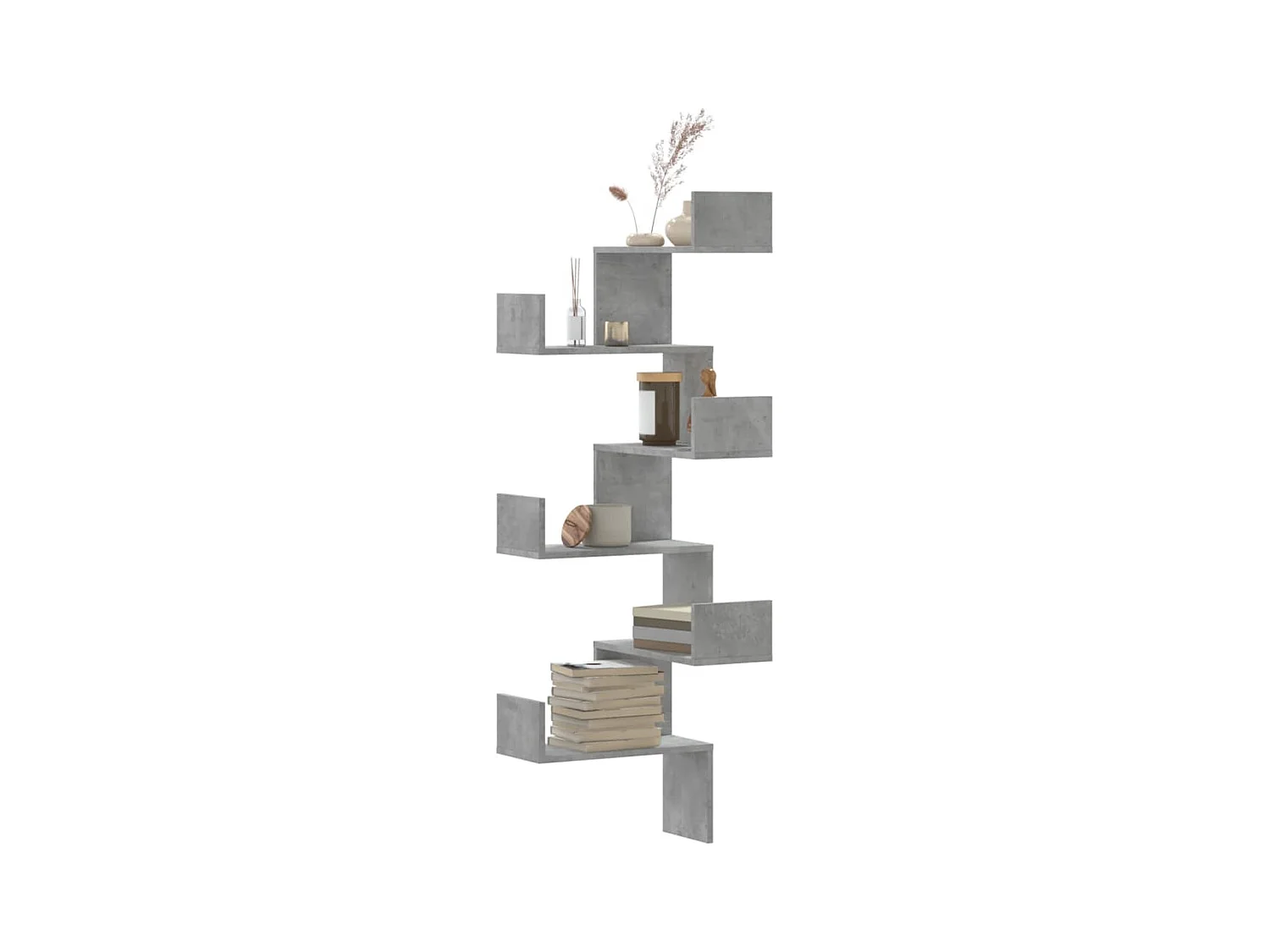 Wand-Eckregal Betongrau 45x45x147 cm Holzwerkstoff