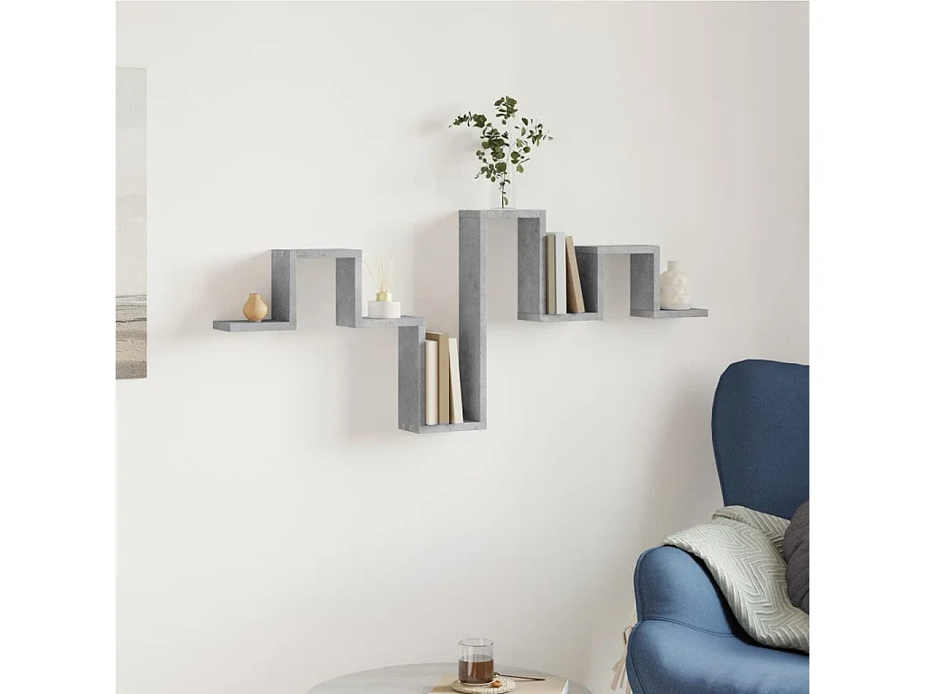 Étagère murale gris béton 104,5x10x43 cm bois d'ingénierie