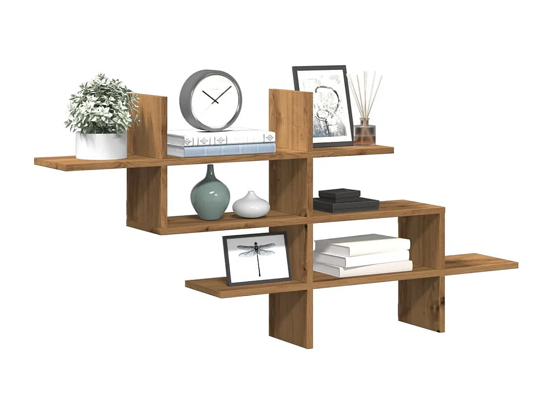Étagère murale chêne artisanal 124,5x18x60,5 cm bois ingénierie