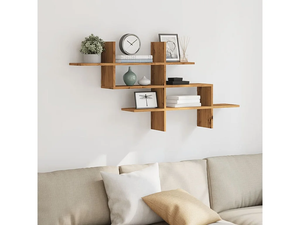 Étagère murale chêne artisanal 124,5x18x60,5 cm bois ingénierie