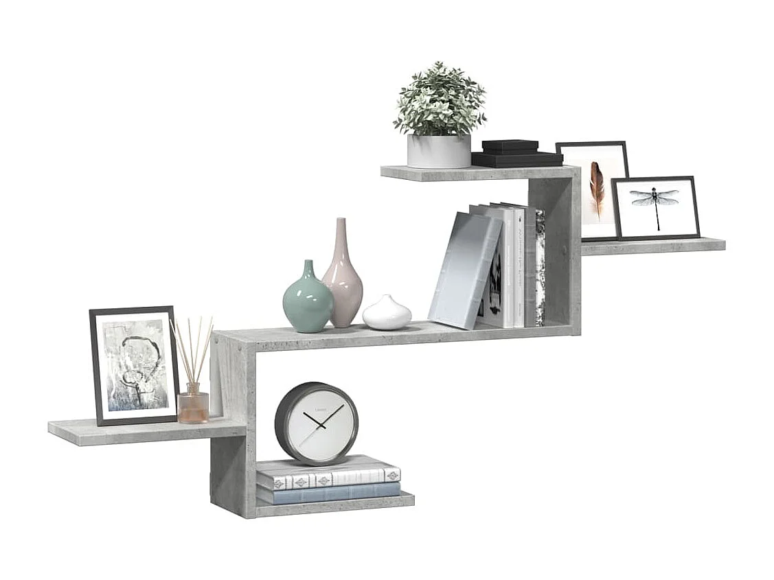Étagère murale gris béton 104x15x49 cm bois d'ingénierie
