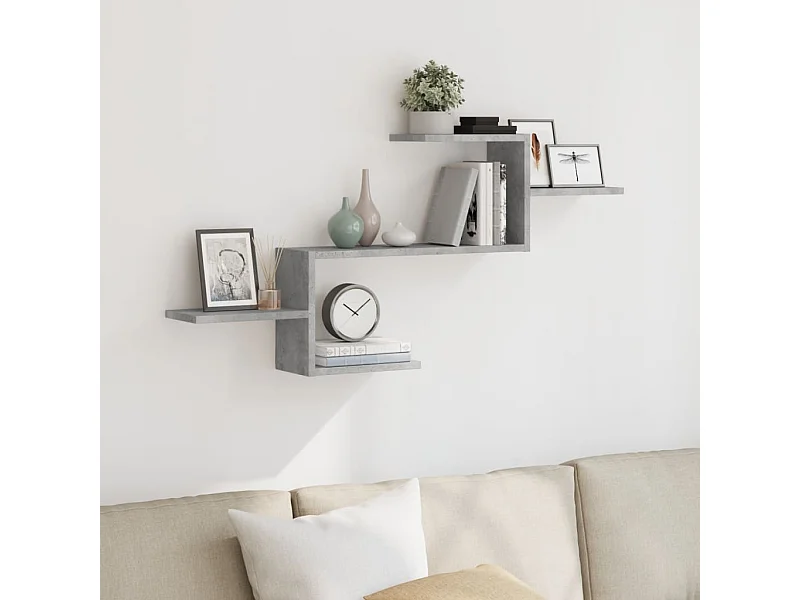 Étagère murale gris béton 104x15x49 cm bois d'ingénierie