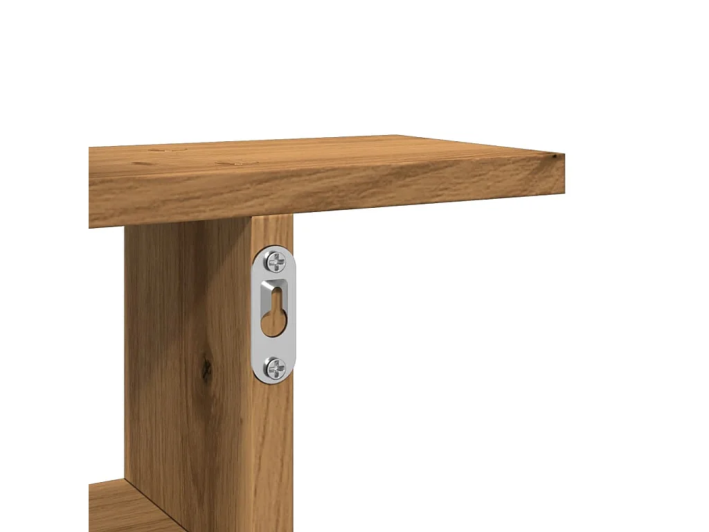 Mensole Parete 2pz Rovere Artigianale 50x12x50 cm in Truciolato