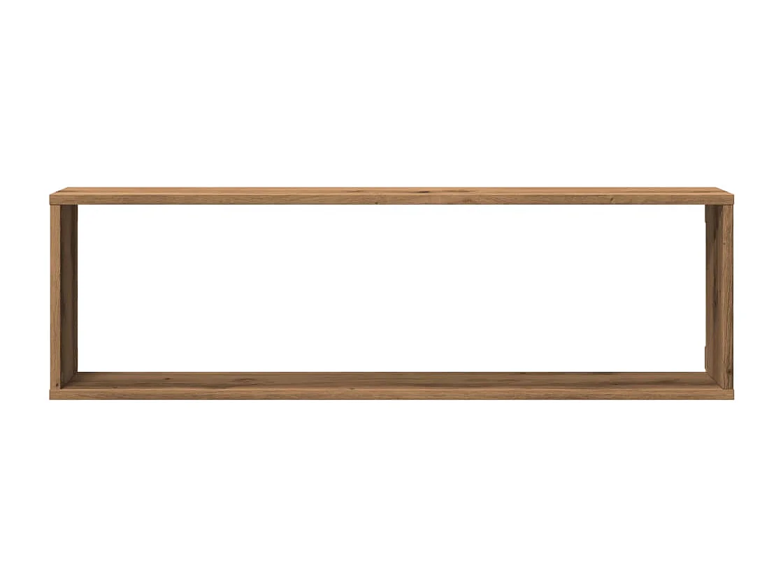 Estantes cubo de pared 2 uds madera roble artisan 100x15x30 cm