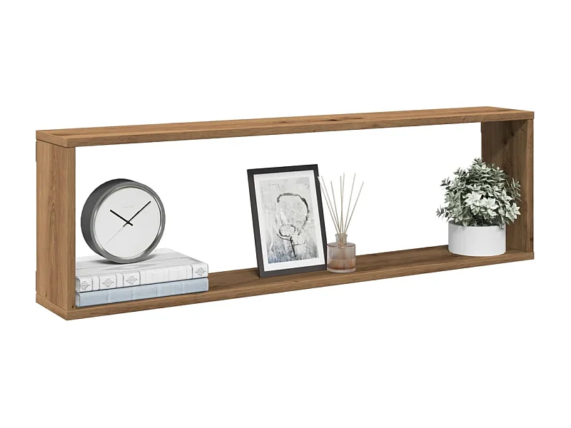 Estantes cubo de pared 2 uds madera roble artisan 100x15x30 cm