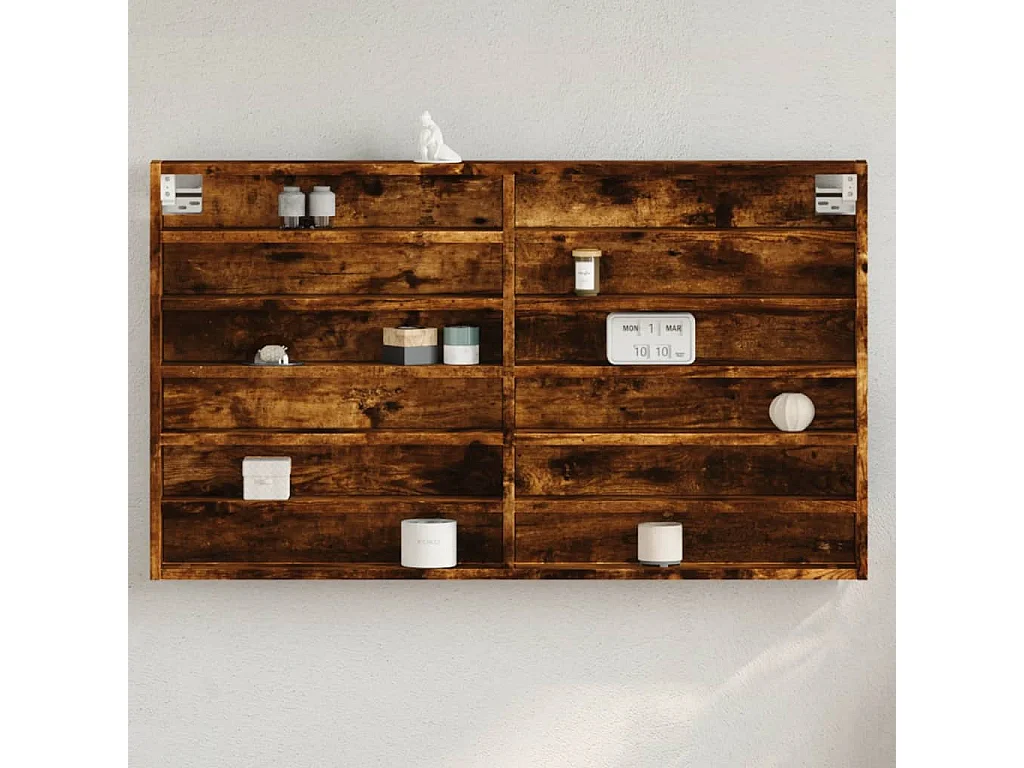 Vitrinenschrank Räuchereiche 100x8,5x58 cm Holzwerkstoff