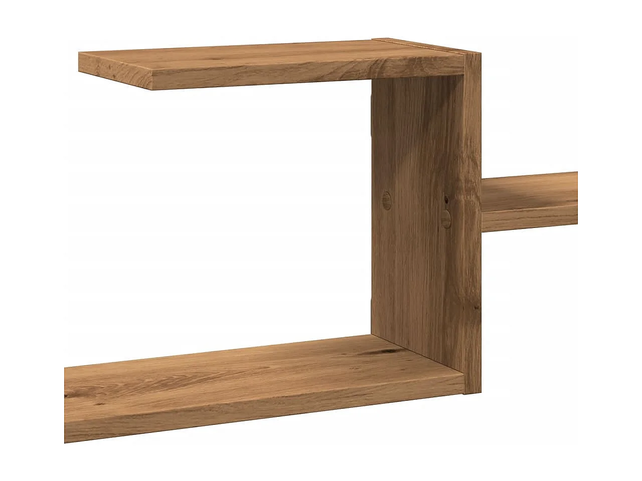 Wandschap 104x15x49 cm bewerkt hout artisanaal eikenkleurig