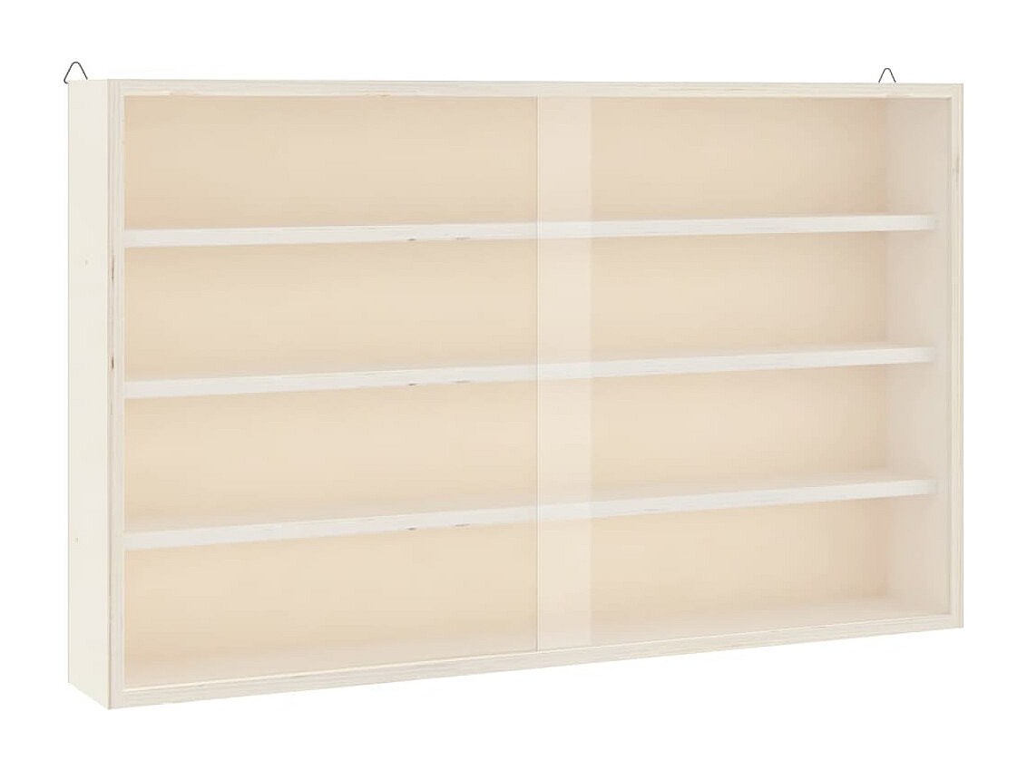 Vitrine Murale Avec Portes 80x8,5x37 Cm – 4 étagères, Contreplaqué, Porte En PET Transparent, Charge Max 20 Kg - 6