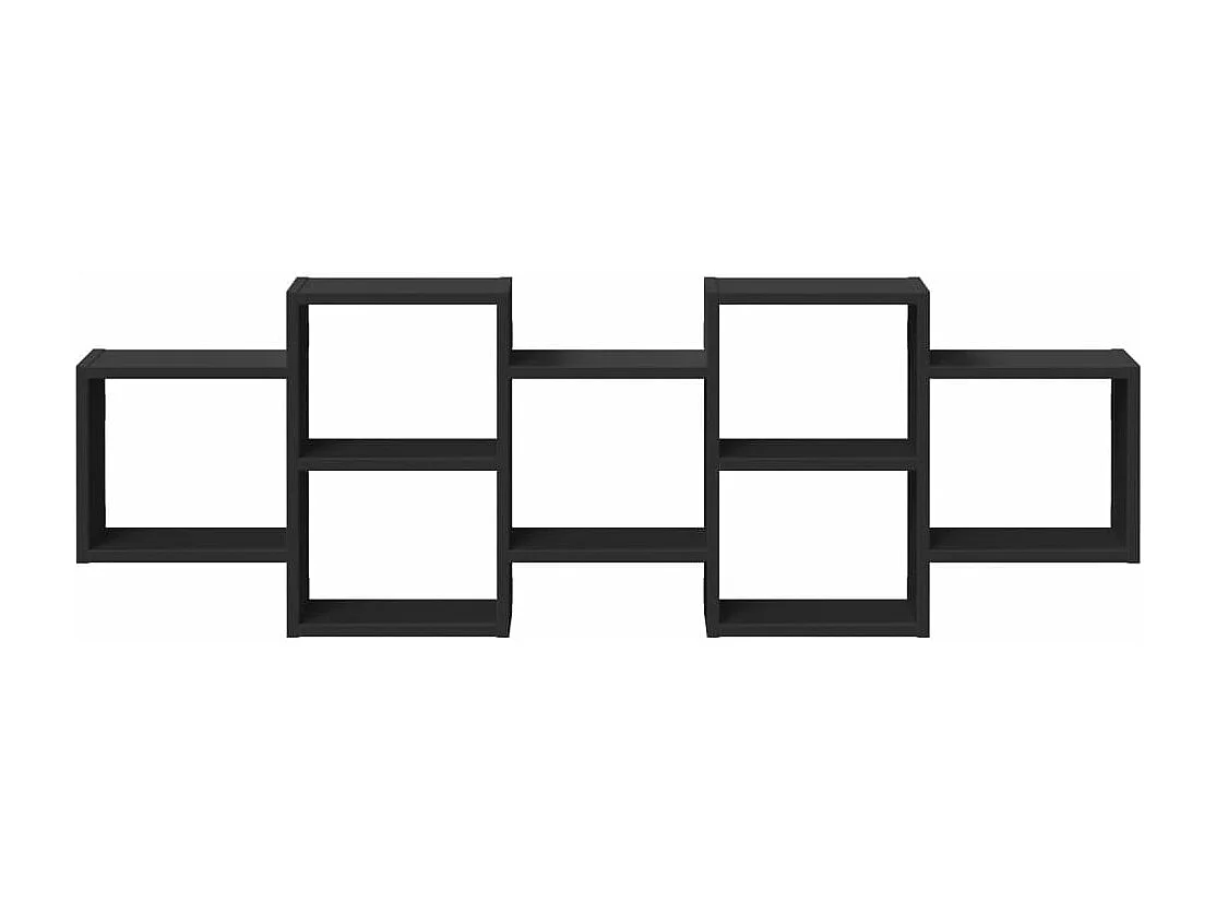 Estantería de pared madera de ingeniería negra 129x18x42 cm