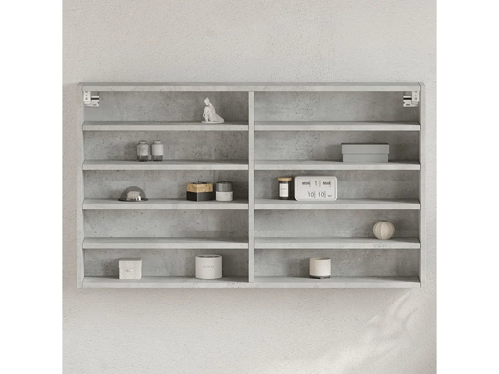 Vitrinenschrank Betongrau 100x15x58 cm Holzwerkstoff