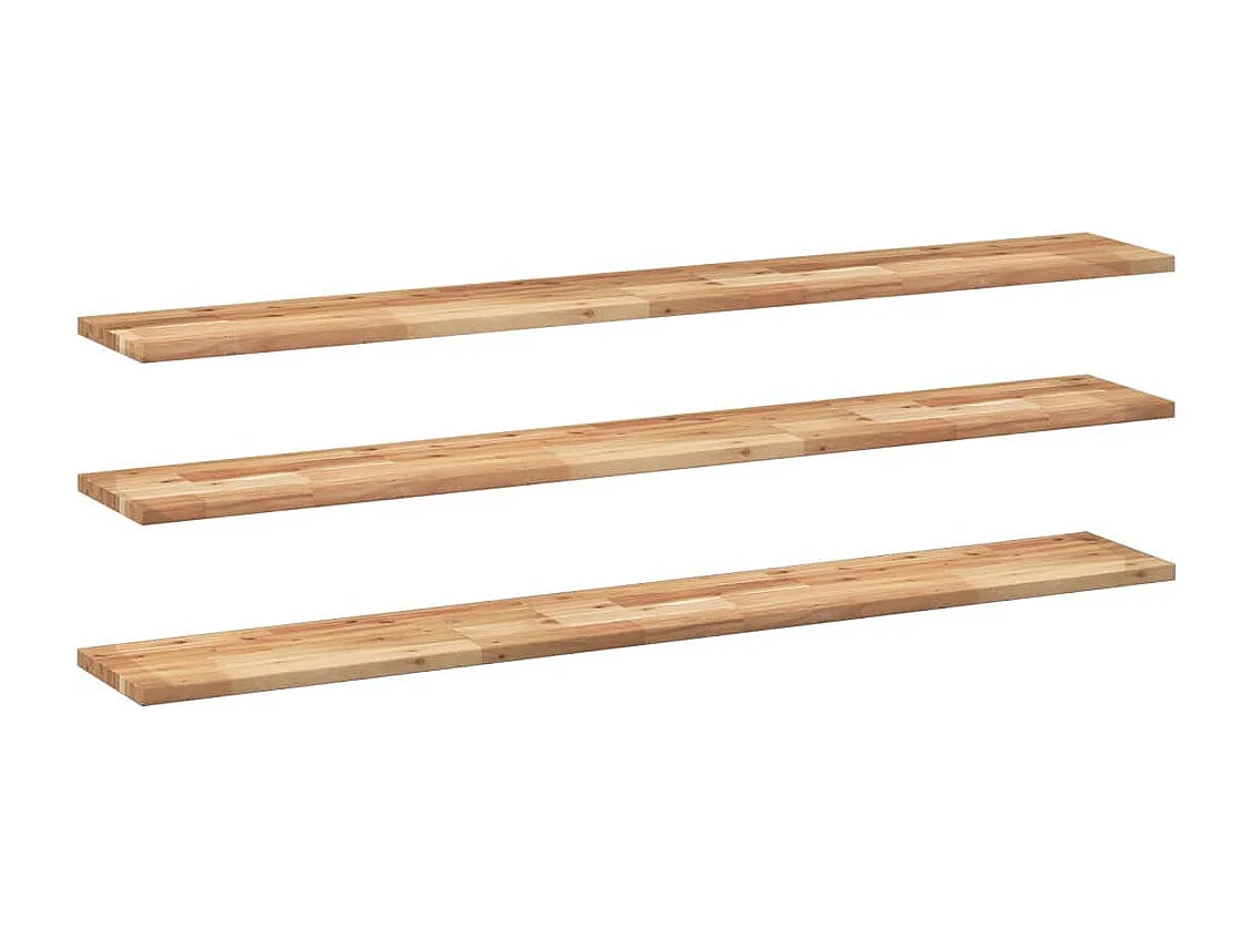 Mensole da Parete 3 pz 160x20x2 cm Legno Acacia Rifinito a Olio