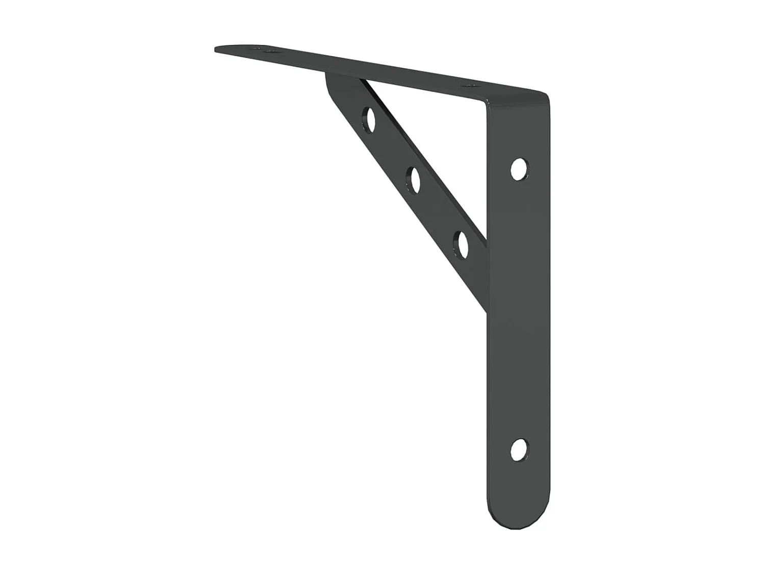 Supports d'étagères 4 pcs 23,5x2,5x15,5cm noir acier inoxydable