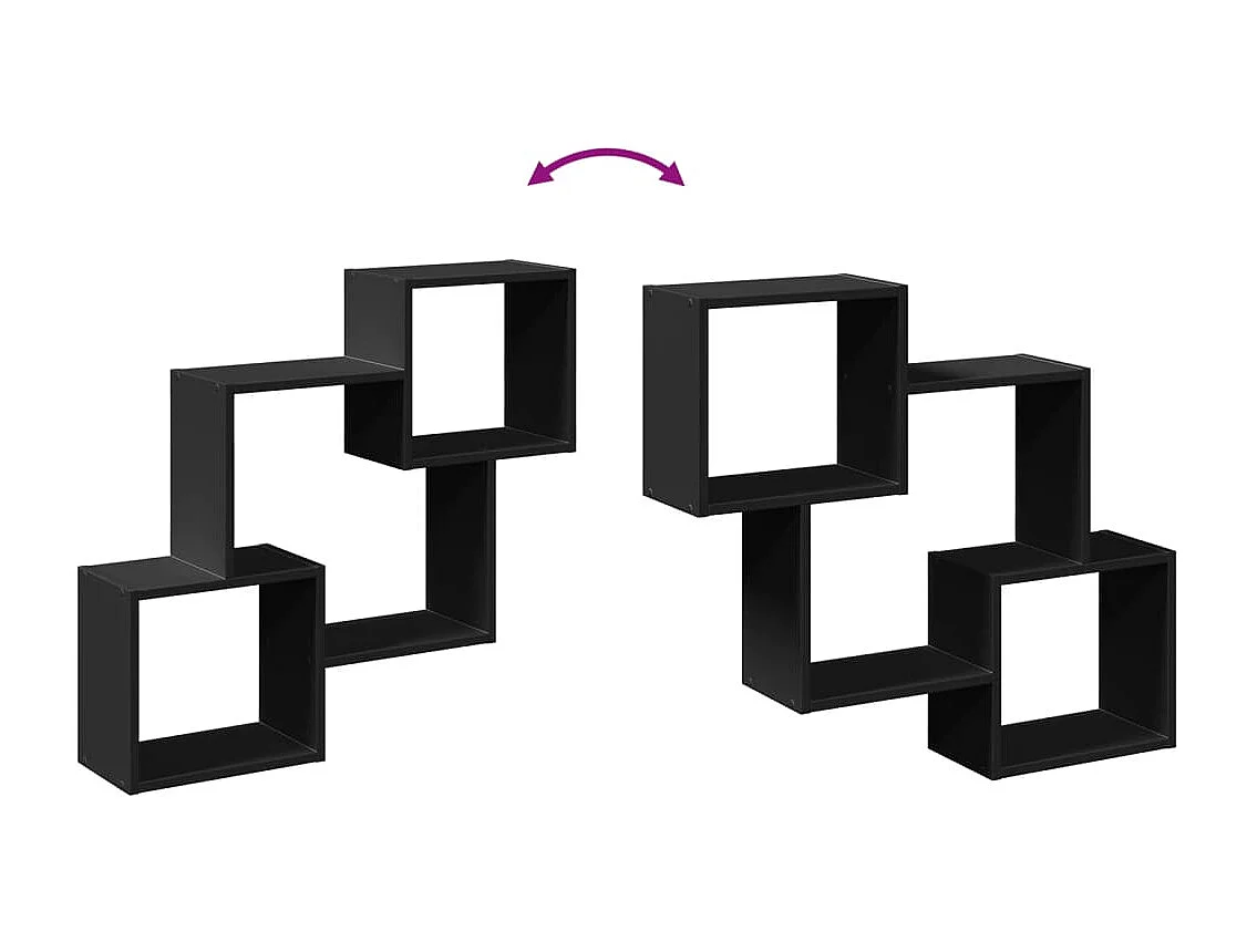 Armario de pared madera de ingeniería negro 78x18x71 cm