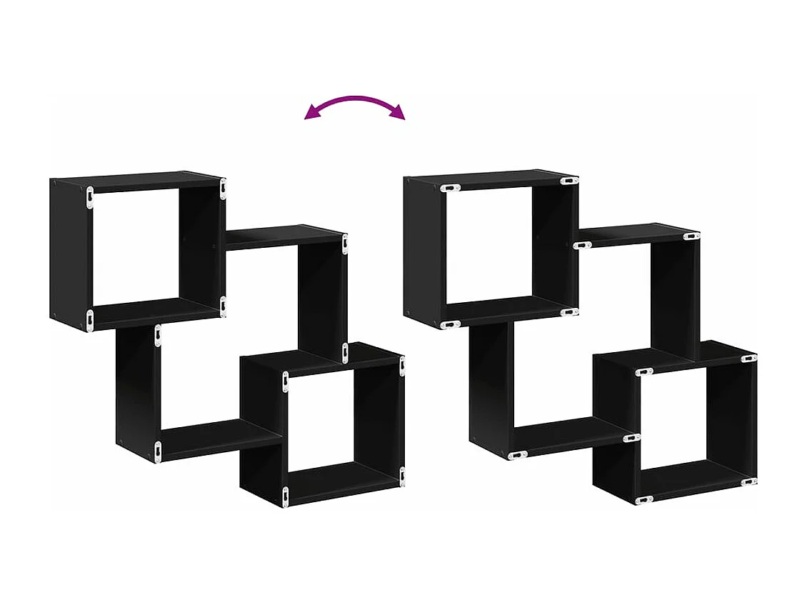 Armário de parede 78x18x71 cm derivados de madeira preto