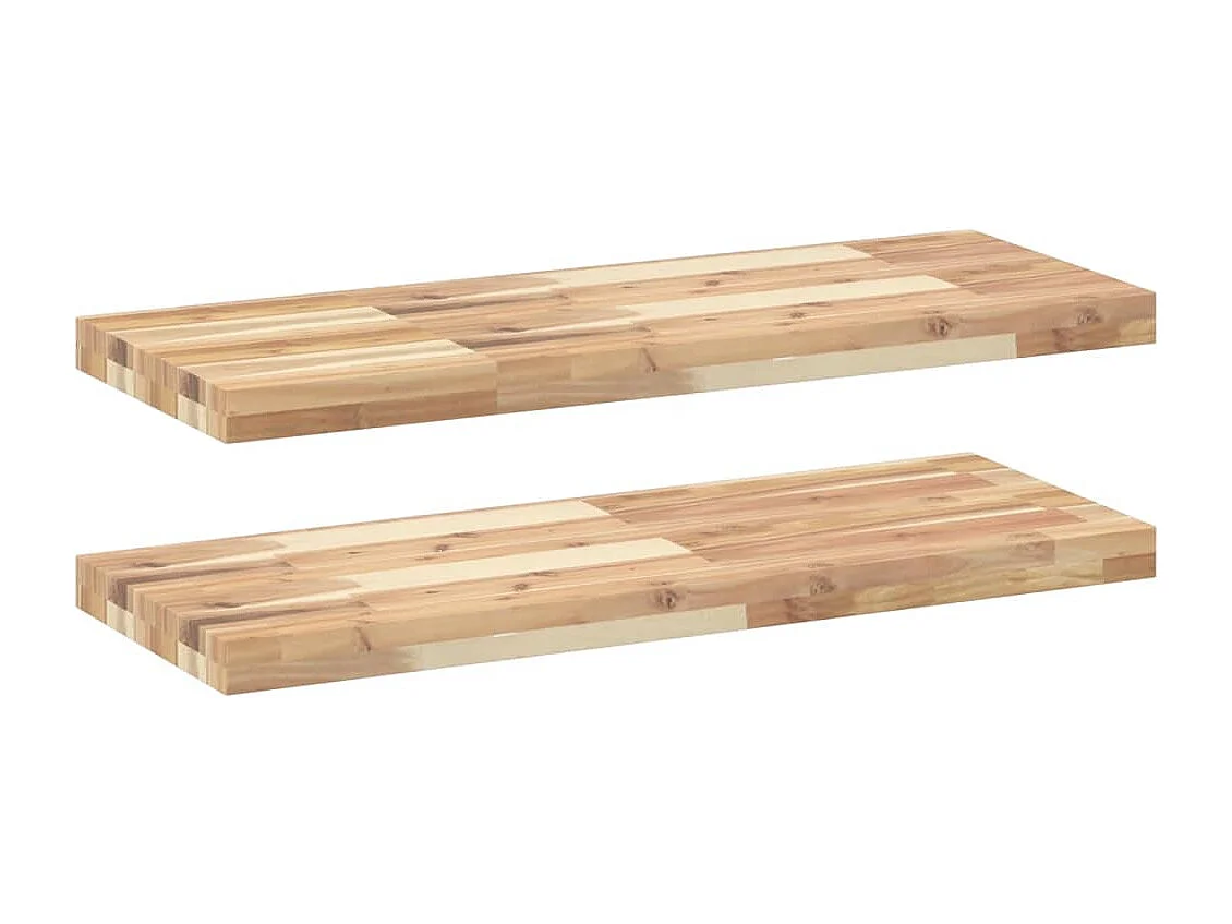 Étagères flottantes 2 pcs 100x30x4 cm acacia massif non traité
