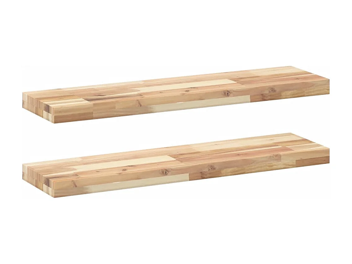 Mensole da Parete 2 pz 80x20x4 cm Legno Acacia Non Trattato