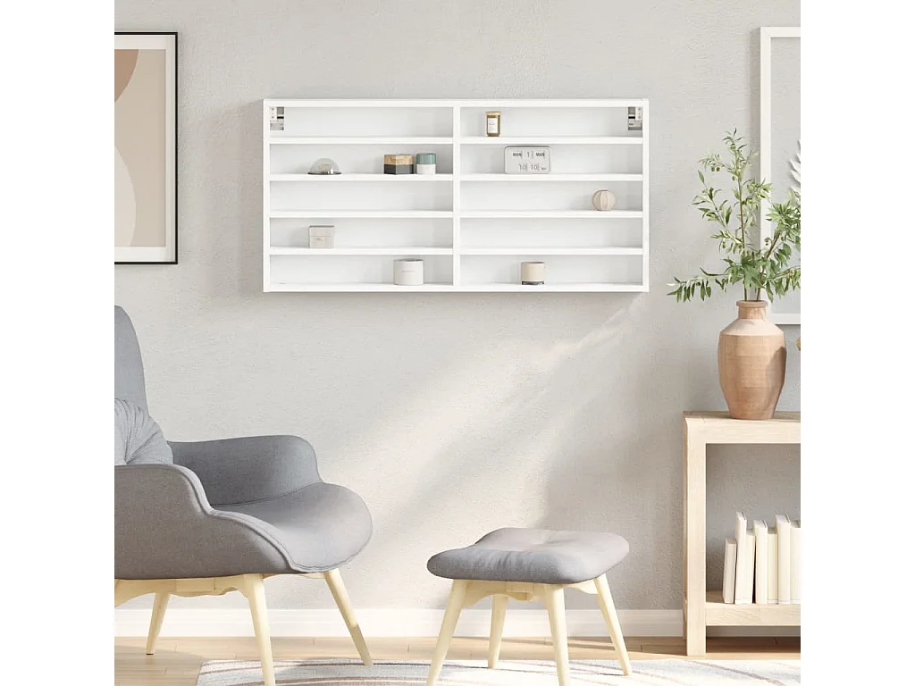 Armoire à vitrine blanc 100x8,5x50 cm bois d'ingénierie