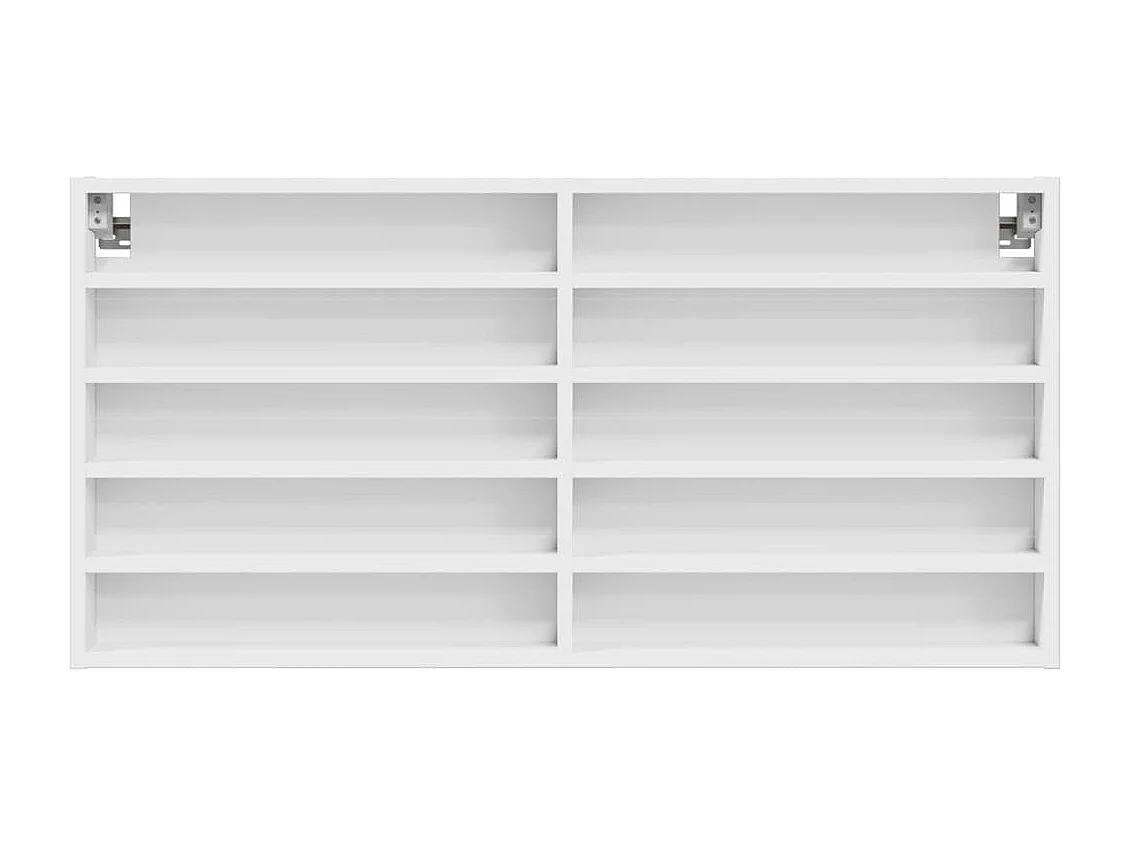 Vitrina de madera de ingeniería blanca 100x8,5x50 cm