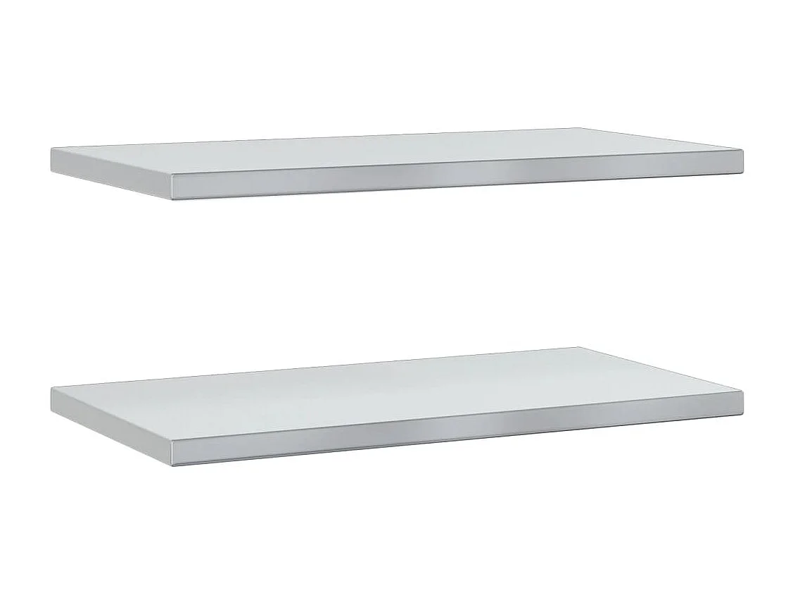 Prateleiras de parede 2 pcs 75x40x3 cm aço inoxidável prateado