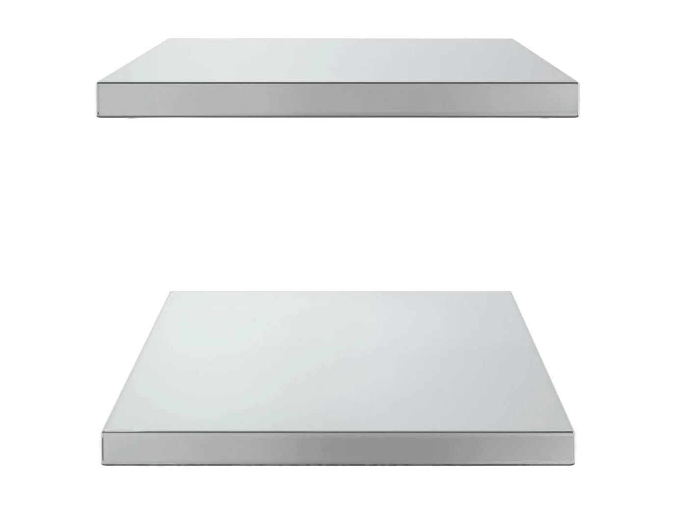 Étagères murales 2 pcs 75x40x3 cm argenté acier inoxydable